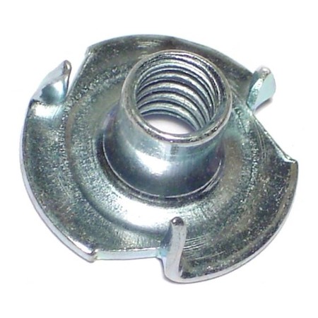 MIDWEST FASTENER T-Nut, 3 Prongs, 1/4"-20, Steel, Zinc Plated, 16 PK 60885